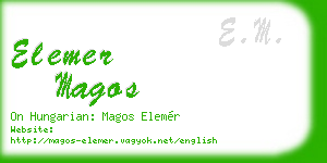 elemer magos business card